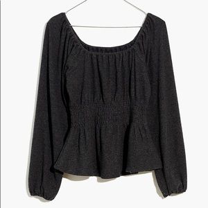 NWT Plush Square Neck Smocked Top